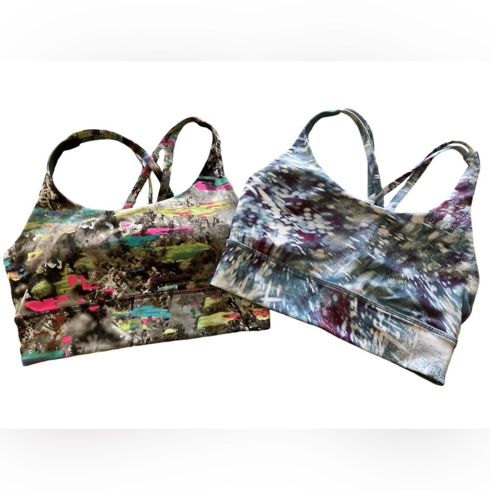 2 Lululemon Energy Longline Bras. Size XXS Yoga Sports Beach Pool Bundle